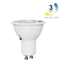 Λαμπτήρας Band Led GU10 7W Επιλογής 3CCT 3000/4000/6000Κ 60⁰  d5h6cm 220-240V