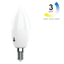 Λαμπτήρας Band Led Κερί E14 7W  Επιλογής 3CCT 3000/4000/6500Κ  230°  d3.6h9.8cm 230V