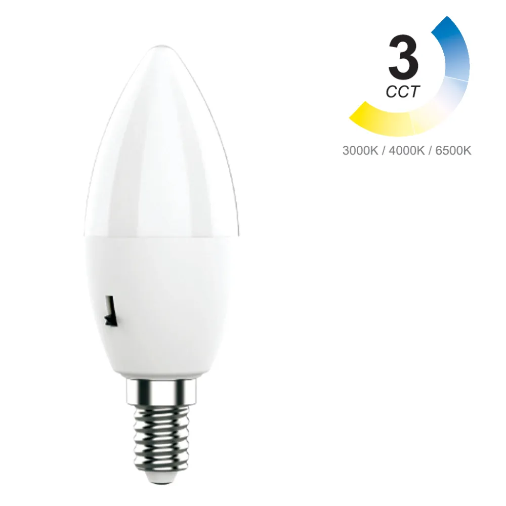 Λαμπτήρας Band Led Κερί E14 7W  Επιλογής 3CCT 3000/4000/6500Κ  230°  d3.6h9.8cm 230V