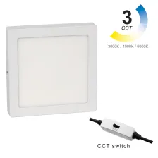 Τετράγωνο Φωτιστικό οροφής Led Band 18W 3CCT change 3000-4000-6000Κ d22h3.2cm Λευκό