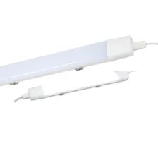 Φωτιστικό Led Triproof Λευκό 70W 4000K 150cm IP65 Διπλός Στυπιοθλίπτης IK08,Inox Clips@