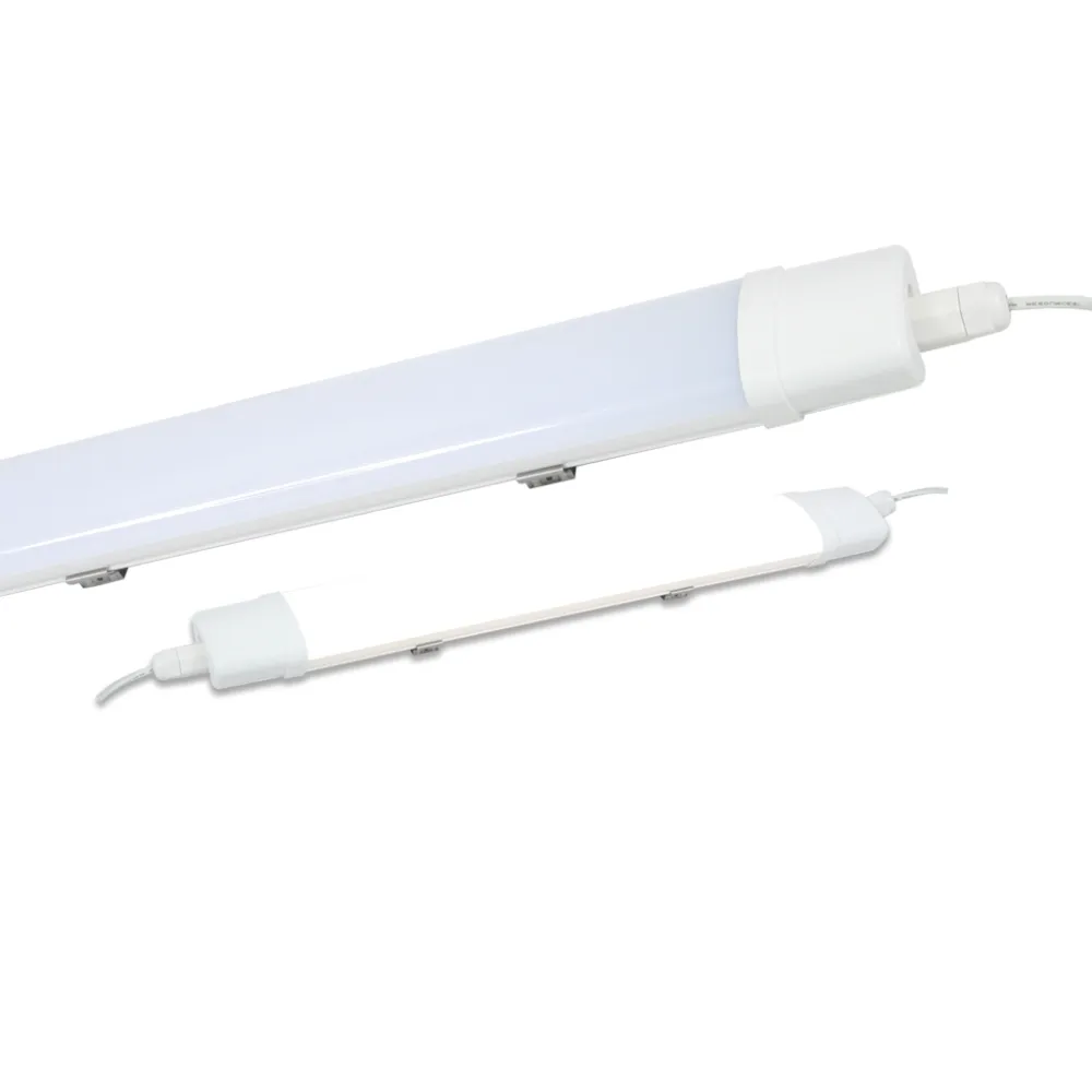 Φωτιστικό Led Triproof Λευκό 70W 4000K 150cm IP65 Διπλός Στυπιοθλίπτης IK08,Inox Clips@