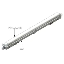 Στεγανό Φωτιστικό 1x120cm T8 LED 1 Άκρου με Ανακλαστήρα IP65,ABS base+PC,1xPG9,230V@