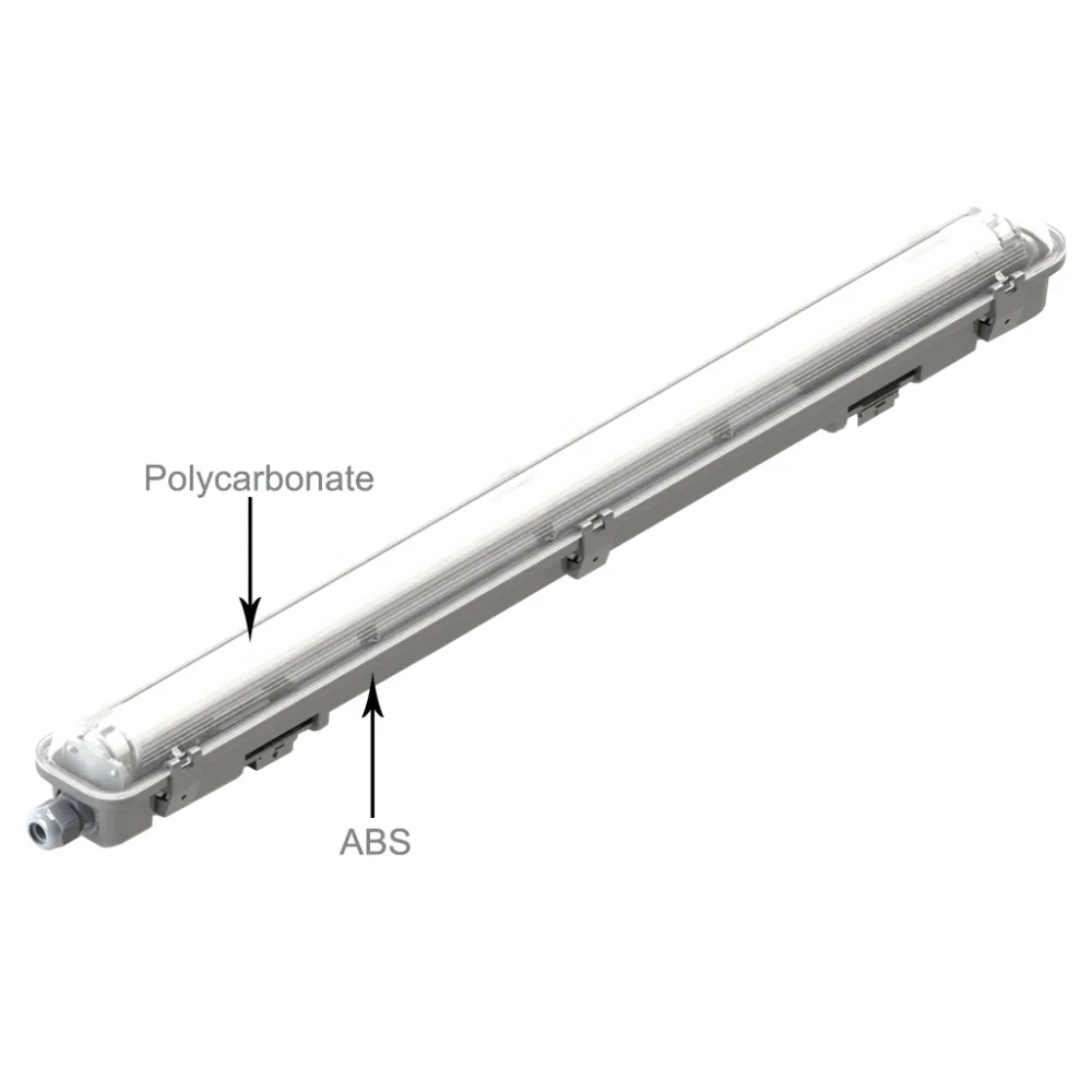 Στεγανό Φωτιστικό 1x120cm T8 LED 1 Άκρου με Ανακλαστήρα IP65,ABS base+PC,1xPG9,230V@