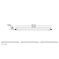 Led Triproof Λευκό 36W-18W 3CCT3000-4000-6500K 120cm IP66 Διπλός ΣτυπιοθλίπτηςIK08,Inox Clips