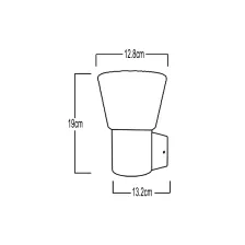 Επίτοιχο φωτιστικό Gem E27 IP44 Μαύρο Max 15W