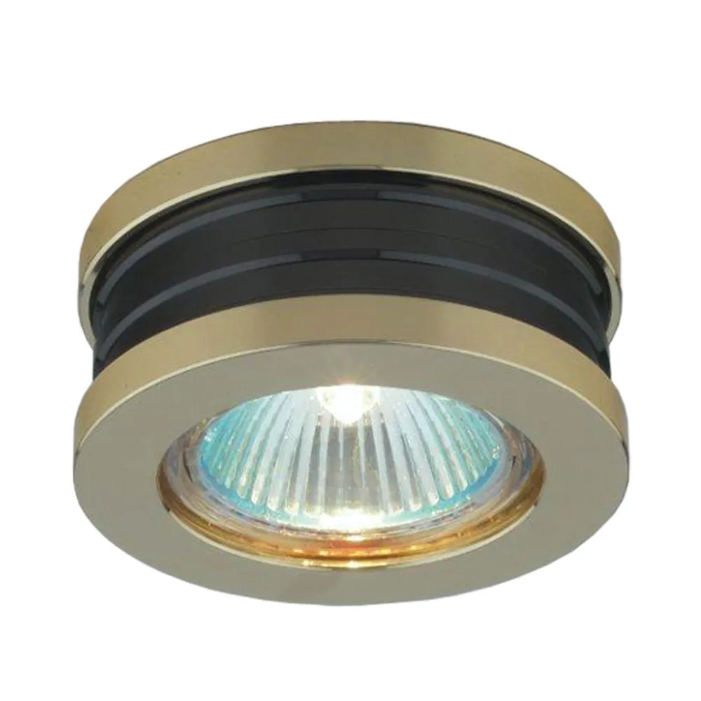 Χωνευτό Φωτιστικό NC1160 BK Χρυσό/Μαύρο GU10 50W 220V h2d7.4cm Κοπή 6cm