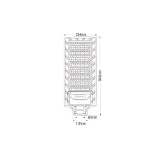 Ηλιακό Φωτιστικό Δρόμου Led Band 70W 6500K Φ60mm ΜΑΥΡΟ 25.4*10.2*64cmμεΑνιχνευτή Κίνησης 15Ah DC3.2V