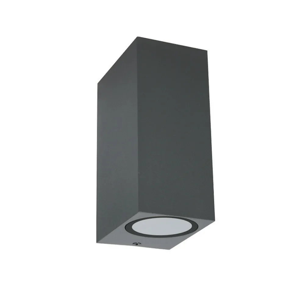 Επίτοιχο Φωτιστικό Hop 2xGU10 IP44 Ανθρακί max40W h15w6.8d9.2cm