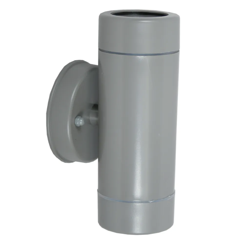 Επίτοιχο Φωτιστικό Rod Ασημί 2xGu10 7W IP44 h15.8d8.8cm