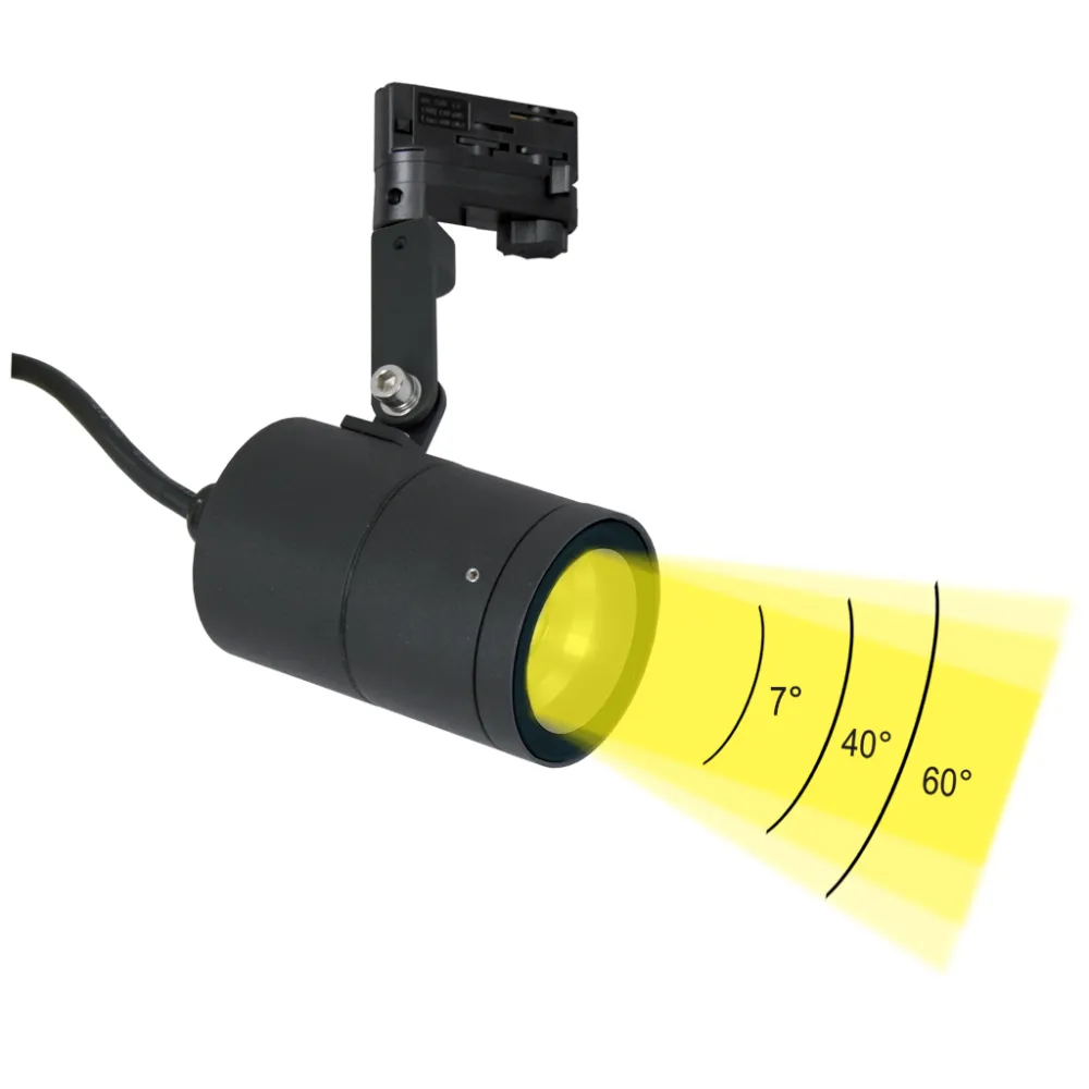 Κινητός Προβολέας Fabric-3 Led 9W 7-60° 3000Κ Μάυρο IP65 20cm 3x0.75mm2