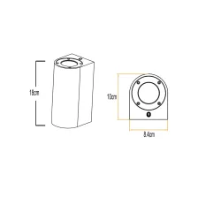 Επίτοιχο Φωτιστικό Earth Φυσικό Τσιμέντο 2xGU10 max2x7W
