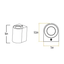 Επίτοιχο Φωτιστικό Curba Μαύρο IP44 GU10 max 7W ABS+PC seaside class h9x7cm