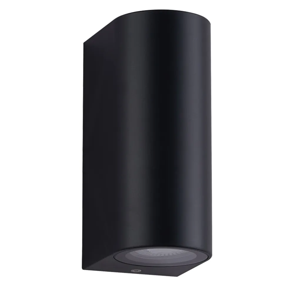 Επίτοιχο Φωτιστικό Curba Μαύρο IP44 GU10 max2Χ7W ABS+PC Seaside Class h16x7cm