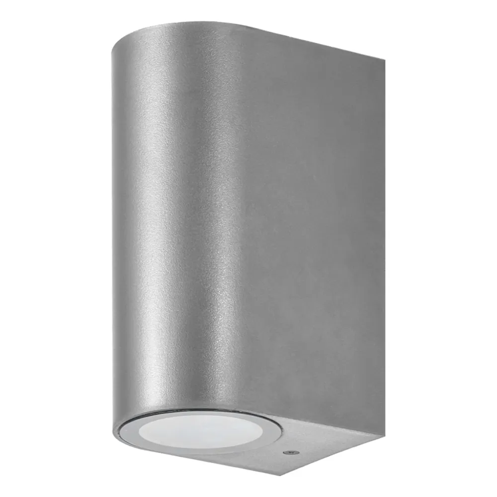 Επίτοιχο Φωτιστικό Curba Ασημί IP44 GU10 max2Χ7W ABS+PC seaside class h16x7cm