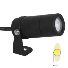 Φωτιστικό Minima Led Μαύρο 3W 3000K 45x10° κάθετη έλλειψη IP65 d3.9 h9cm 3x1mm2 1m