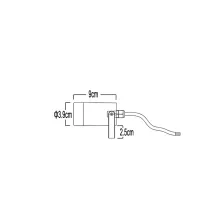 Φωτιστικό Minima Led Μαύρο 3W 3000K 45x10° κάθετη έλλειψη IP65 d3.9 h9cm 3x1mm2 1m