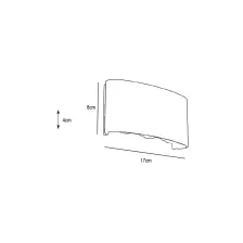 Επίτοιχο Φωτιστικό Aldo 8W 3000K Ανθρακί IP65 h8l17d4cm 90° 220-240V