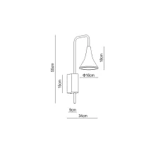Επίτοιχο Φωτιστικό Kika Corten (Σκούρο Καφέ) E27 IP65 h55l34d9cm 220-240V max40W