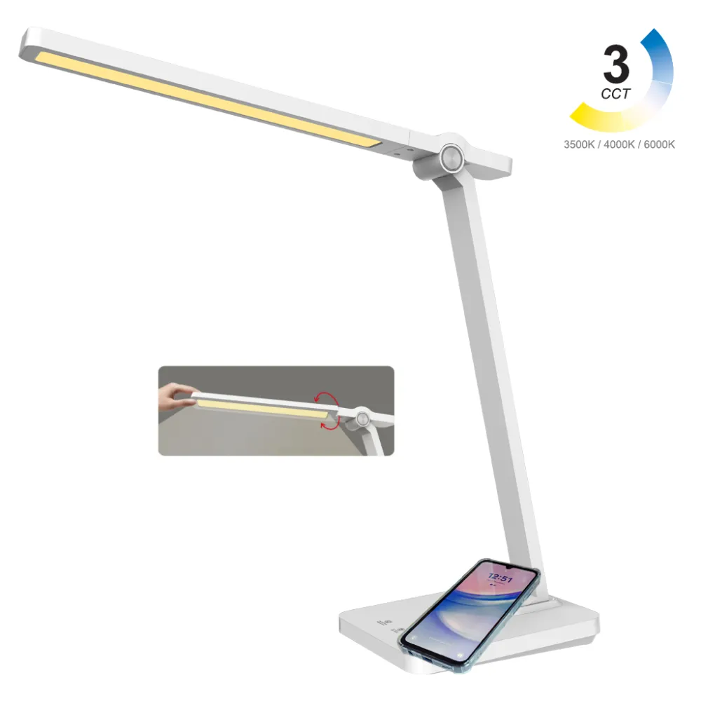 Επιτραπέζιο Parrot Max10W Λευκό 3000K/4000K/6000K 3CCT Change 230V h39.9d38cm 5-100%Dim 1.3m Adaptor