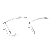 Επιτραπέζιο Clamp 13W Μαύρο 3000K/4000K/6000K 3CCT Change h47d64cm 3StepDim 1.8mAdaptor Μέγγενη&Βάση