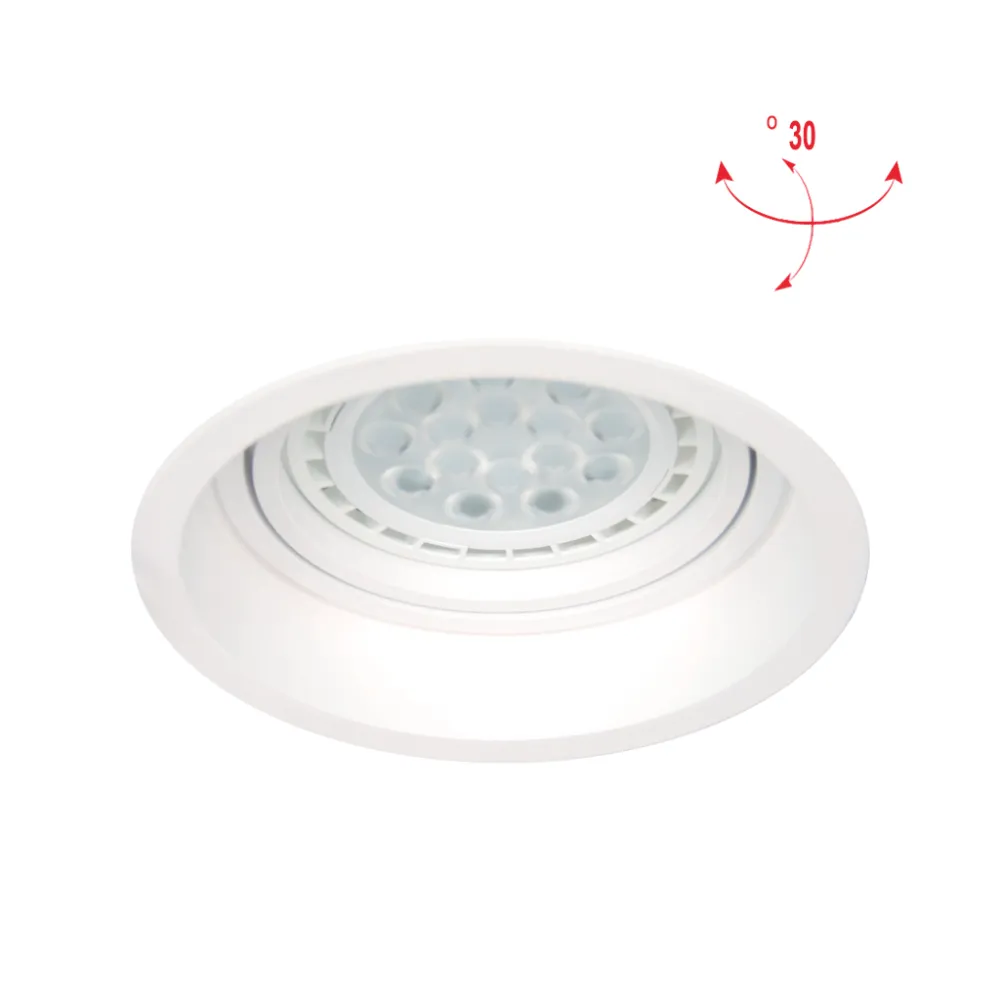 Χωνευτό Κινητό Φωτιστικό Arr-N Λευκό Στρογγυλό GU10 30° d17cm