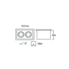 Χωνευτό φωτιστικό Dos 2Χ50W Gu10 Μάυρο 45⁰(Sandy) 21x11cm