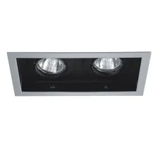 Χωνευτό Σποτ Dos 2x50W GU10 Ασημί - Μαύρο @