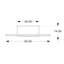 Trimless Μονό Πλαίσιο Tera Λευκό d6h1.4cm (για 6W Φωτιστικό) d2.4cm εσωτερική οπή για τροφοδοτικό