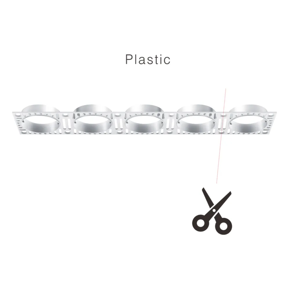 Trimless 5πλό Πλαίσιο Tera Λευκό Πλαστικό l30w6cm (για 6W Φωτιστικό)