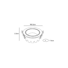 Χωνευτό Κινητό Φωτιστικό Low Λευκό 7W 3CCT 3000-4000-5000K 36° CRI90 150mA 36V d8.5h3.5cm Κoπή7.5cm
