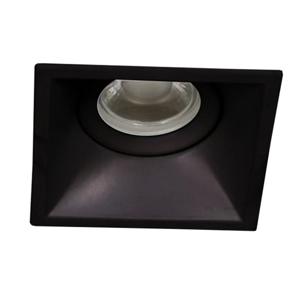 Χωνευτό Κινητό Φωτιστικό Inn-S Τετράγωνο Μαύρο Gu10 45° 9x9cm