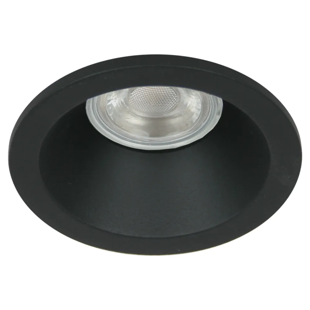 Χωνευτό Φωτιστικό Tria GU10 IP65 Μαύρο (Sandy) d8.5cm κοπή 7.5cm