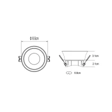 Χωνευτό σποτ Noir GU10 Λευκό IP44 PC Φ86x53mm Seaside class@