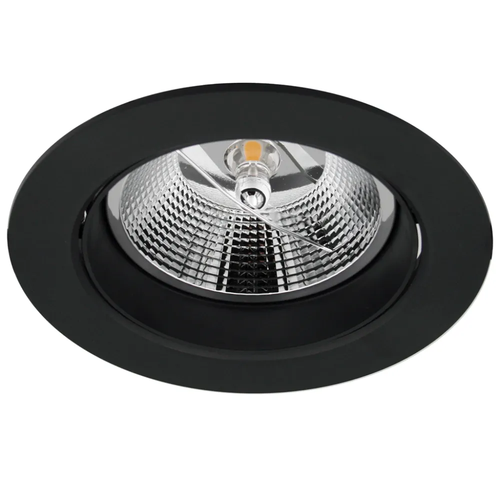 Χωνευτό Κινητό Φωτιστικό Syra Μαύρο Gu10 QR-111 15W Pc d165h41mm Seaside Class Κοπή 135mm