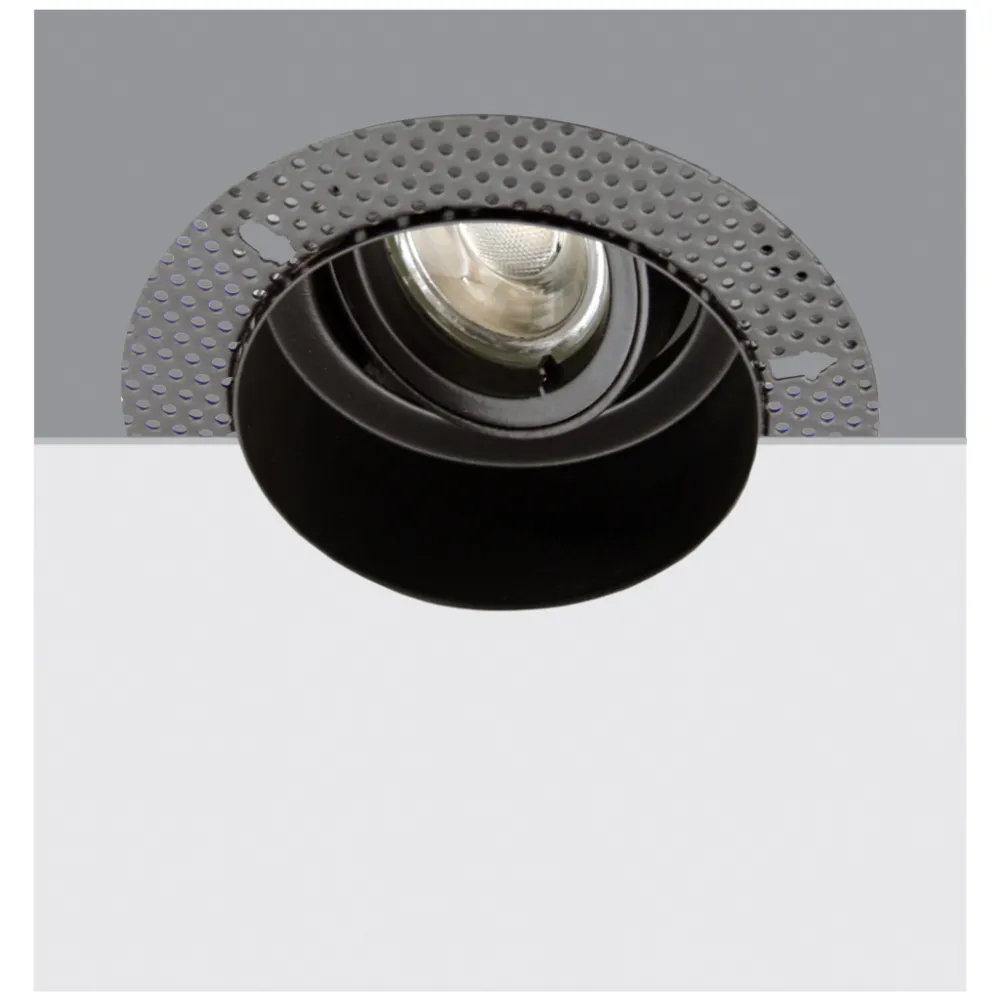 Χωνευτό μεταλλικό φωτιστικό trimless Lord GU10 Μαύρο (Sandy)