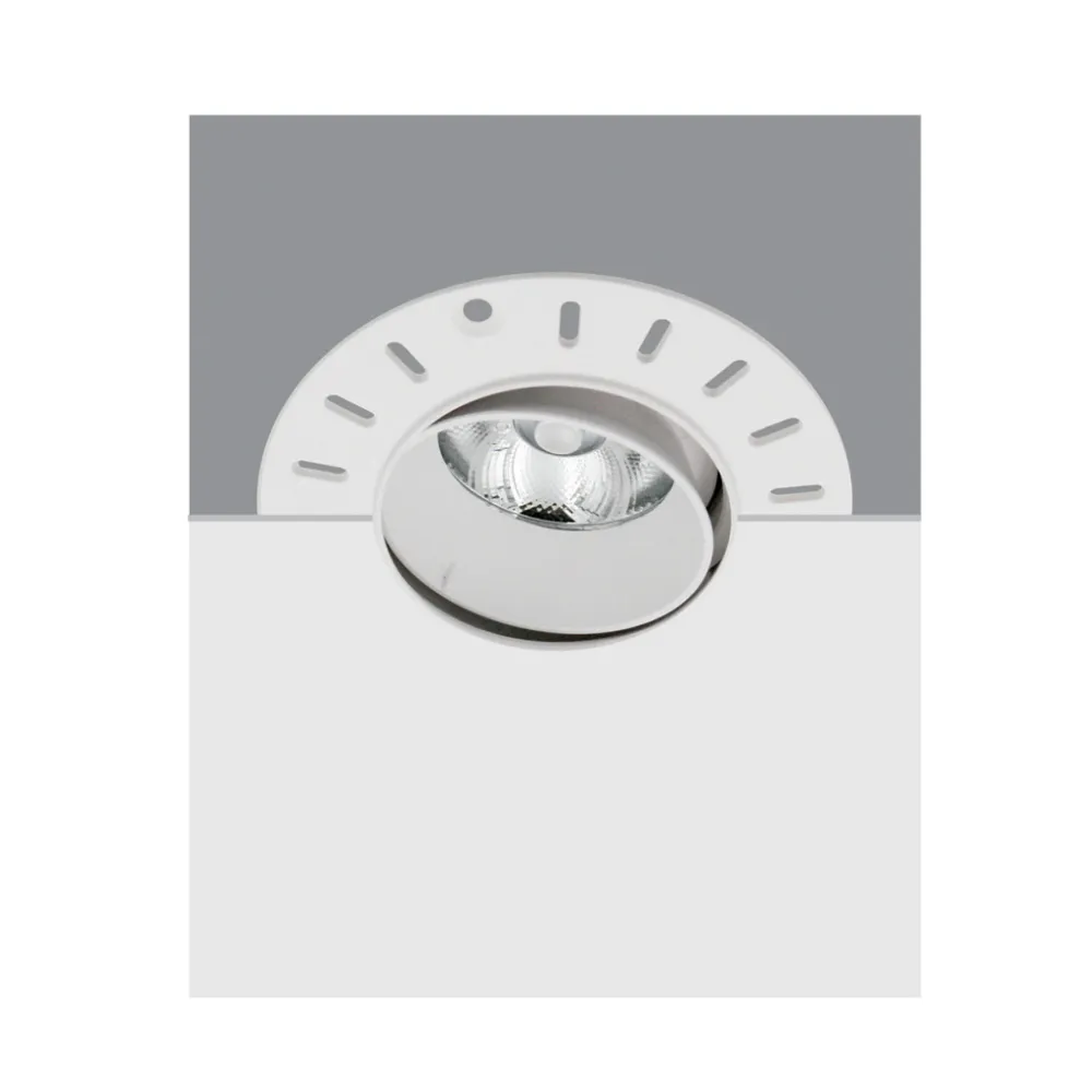 Χωνευτό Κινητό Φωτιστικό Nula Trimless GU10 Max10W Λευκό  PC Φ96x30mm κοπή 75mm Seaside class