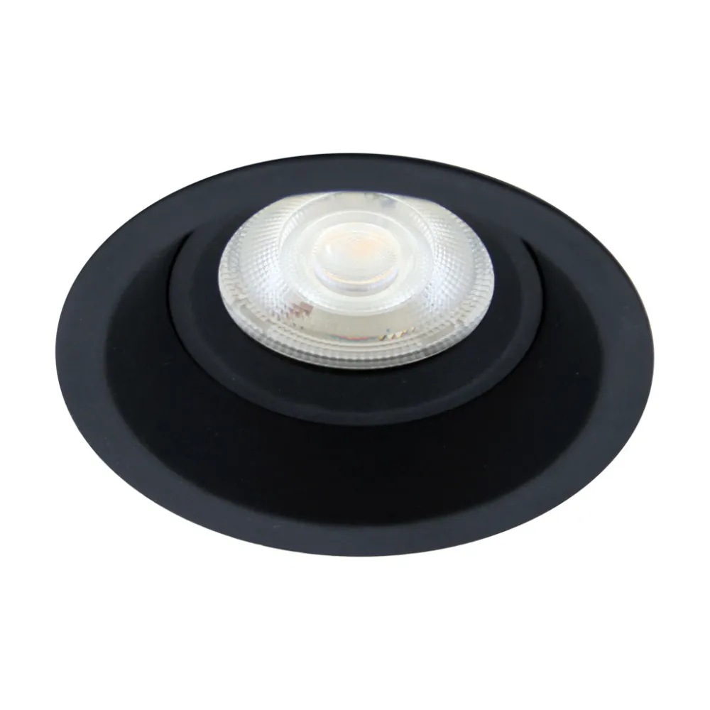 Χωνευτό Φωτιστικό Eko Στρογγυλό Μαύρο (Sandy) Gu10 Max 50W d8.5h3.8cm Κοπή 7.5cm