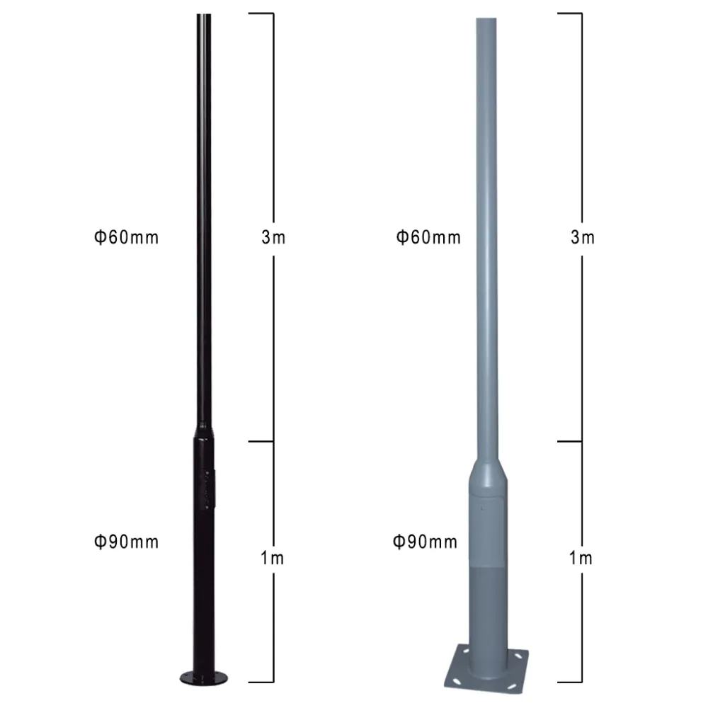 Ιστός Τηλεσκοπικός Φ90/Φ60 4,00μ Θυρίδα Βαμμένος