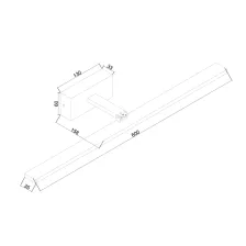 Φωτιστικό Led Capri 12W 3000K Black mat(sandy) IP44 60CM κινητό@@