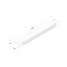 Φωτιστικό Led Fino 12W 3000K Black Mat (Sandy) IP44 60CM