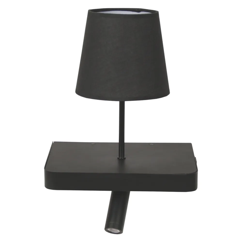 Φωτιστικό Bali E14 + LED 3W 3000K 30° με USB Μαύρο