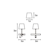 Φωτιστικό Bali E14 + LED 3W 3000K 30° με USB Μαύρο