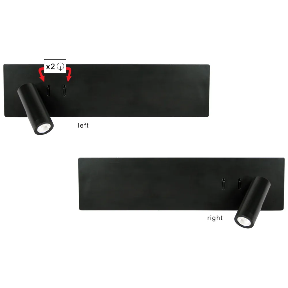 Επίτοιχο φωτιστικό Rido LED 12&3W 3000K 25° Μαύρο (Sandy)