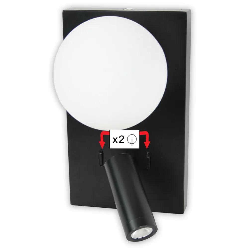 Επίτοιχο φωτιστικό Polo G9 10W& Led 3W 3000K 25° Μαύρο (Sandy)@@