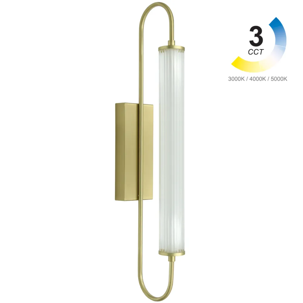 Φωτιστικό Led Liza 3CCT 12W 3000/4000/5000K Χρυσό Ματ IP44 (60*8*15cm) 100-277VAC