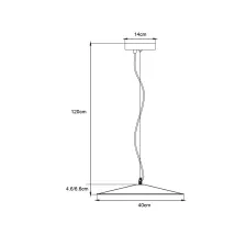 Κρεμαστό Φωτιστικό Ramen Φ400mm Led Triac-Dim 21W 3CCT 2700-3000-4000K Μάυρο(Sandy) 1.5m 5years 230V