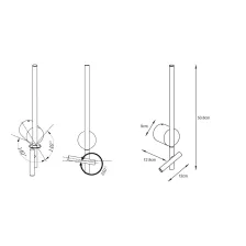 Επίτοιχο Φωτιστικό Kentia Led 5.50W&3.5W 3000K 25° Μαύρο(Sandy)CRI90 Με 2 Διακόπτεςh51d12.8w12cm230V