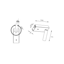Επίτοιχο Φωτιστικό Tekio 3W 3000K 25° Μαύρο(Sandy)CRI90 Με Usb 10W & Διακόπτη h16.5w6.5d3cm 230V