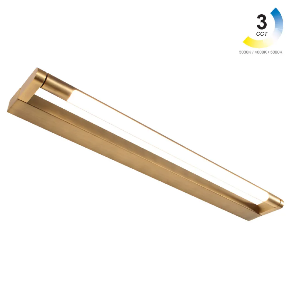 Φωτιστικό Led Luce 3CCT 12W 3000/4000/5000K Brass (Eπιμεταλλωμένο) IP44 l62h10d2.5cm 100-277VAC